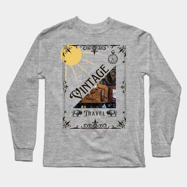 Vintage travel design Long Sleeve T-Shirt by AllForMe